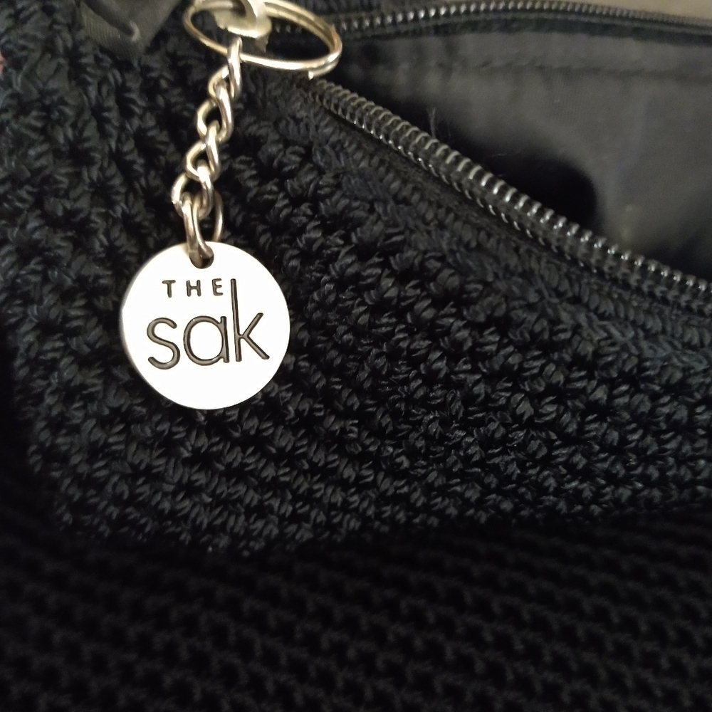 The Sak Authent Black Crochet Large, Shoulder Bag